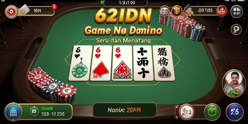 Screenshot dari gameplay 62IDN yang menampilkan momen seru permainan Domino.