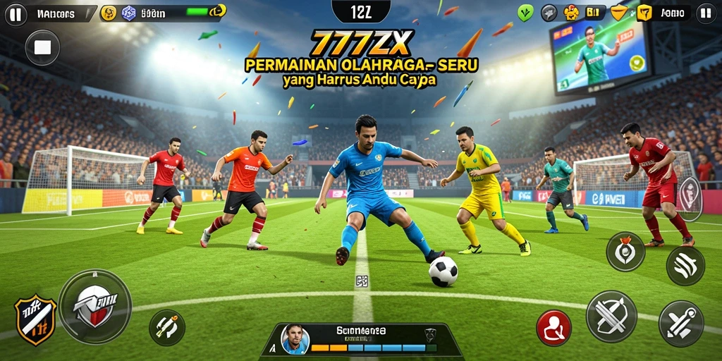 Tampilan gameplay seru di aplikasi 777ZX dengan aksi olahraga yang mendebarkan.