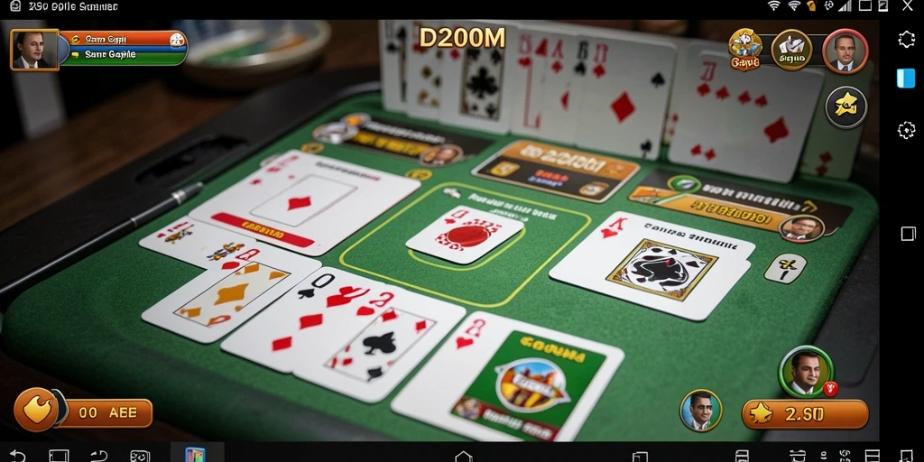 Screenshot D200M menampilkan gameplay seru Gaple dengan antarmuka yang menarik.