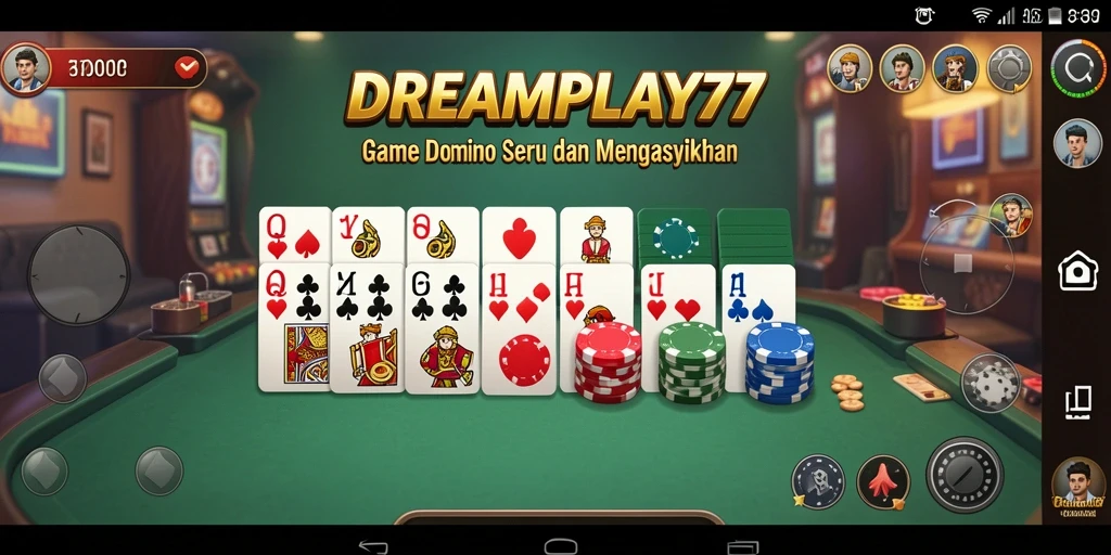 Tampilan gameplay DREAMPLAY77 yang menarik dan interaktif saat bermain domino.