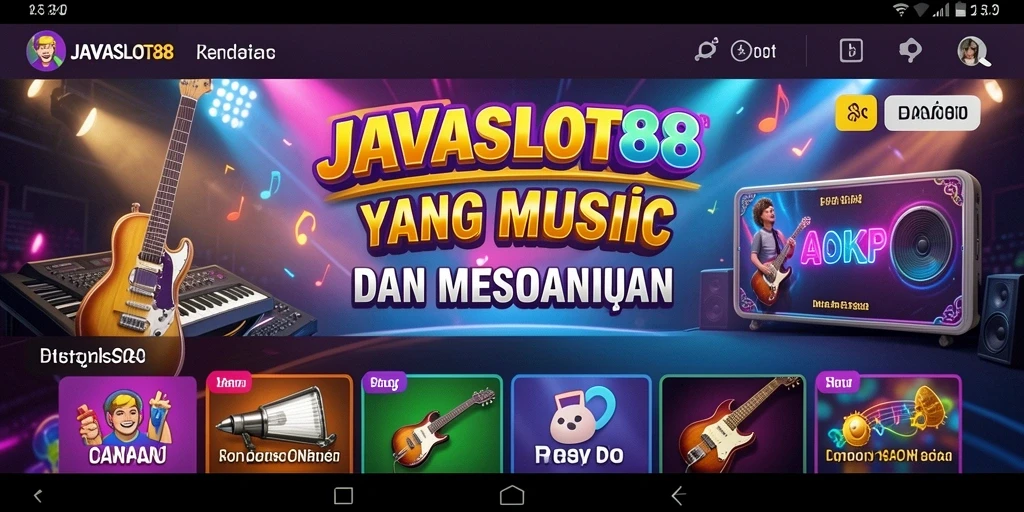 Tampilan gameplay JAVASLOT88 dengan interaksi musik yang menarik.