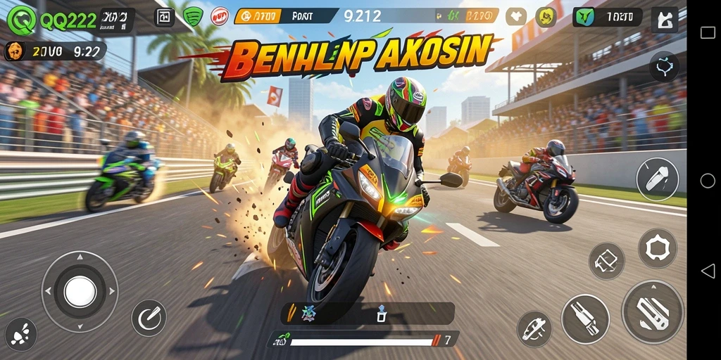 Tampilan gameplay seru dalam QQ222 yang penuh kecepatan.