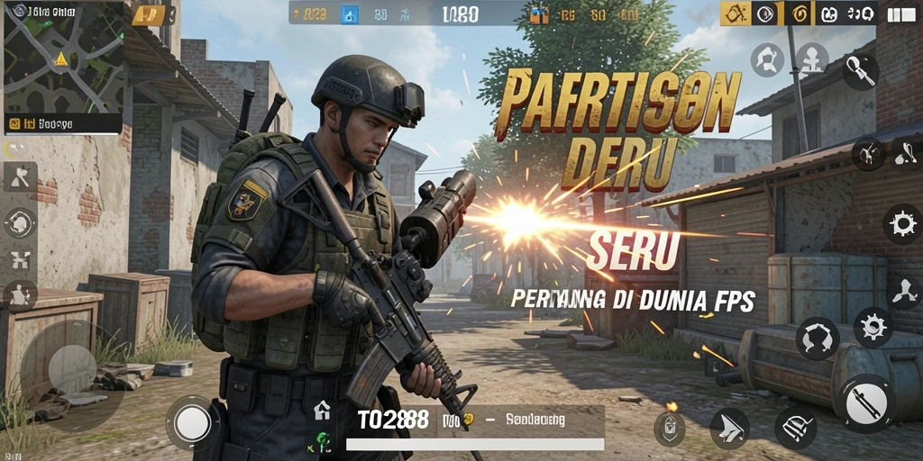Screenshot TO288 menampilkan aksi pertarungan FPS yang intens